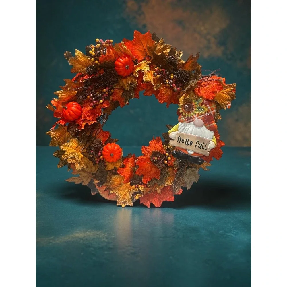 Handmade Wreath: Autumn Leaves, Fall Foliage Wreath